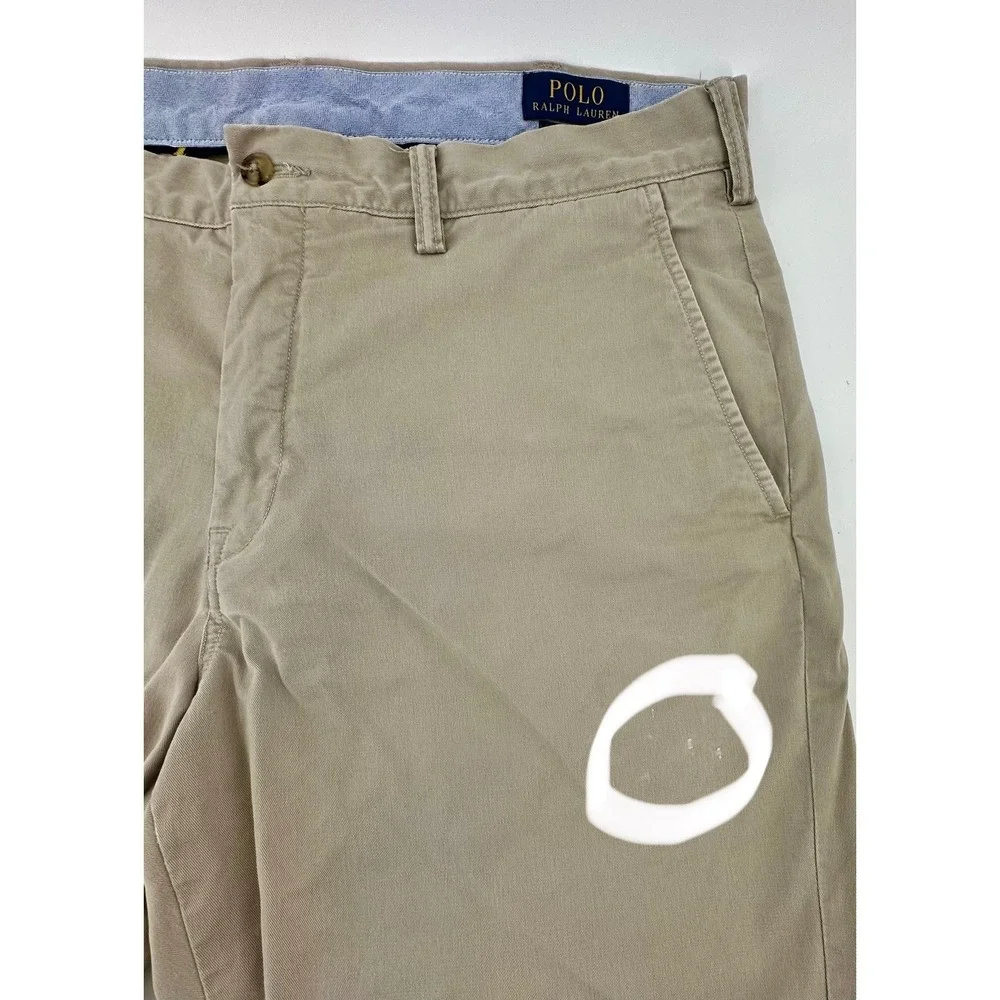 Polo Ralph Lauren Mens Stretch Straight Fit‎ Chino Pants Khaki Tan 36/30 36x30
