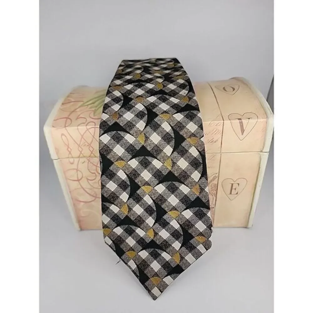 JC PENNY VINTAGE 1970s NECK TIE Retro Wide‎ Tie Geometric