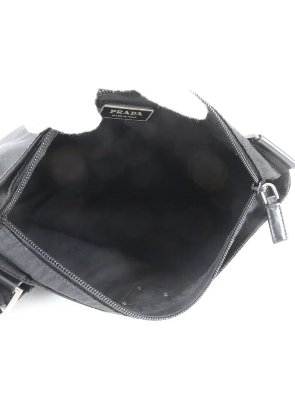 Prada Tessuto Nylon Triangle Logo Leather Shoulder Bag Crossbody Messenger