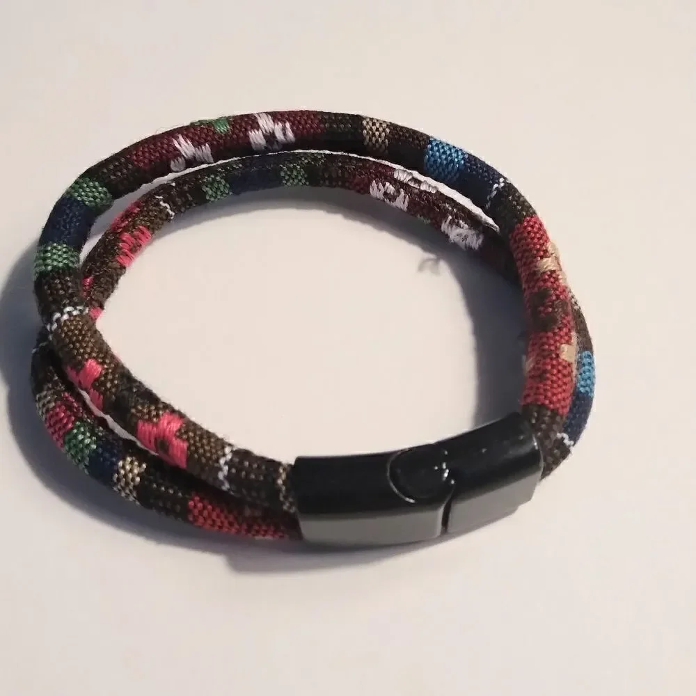 ‎Men's bracelet stripped punk hemp New a64
