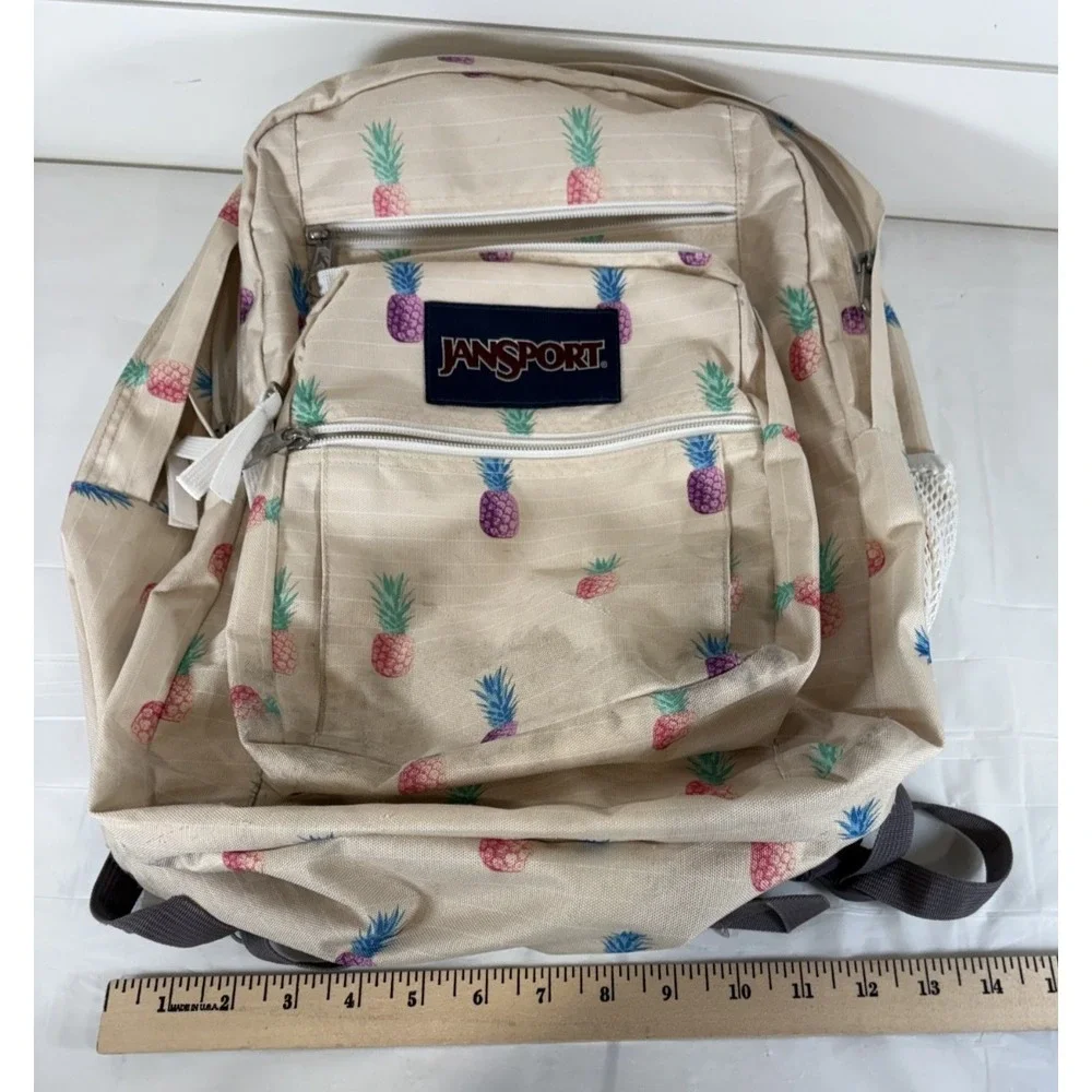 Jansport Student Backpack Leopard Pineapple Print Muiltcolor School Bag 2 Straps