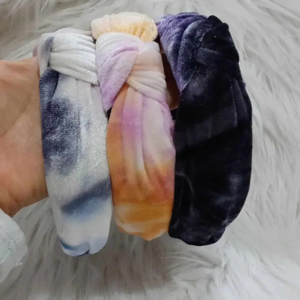 3 tie dye knotted headbands
