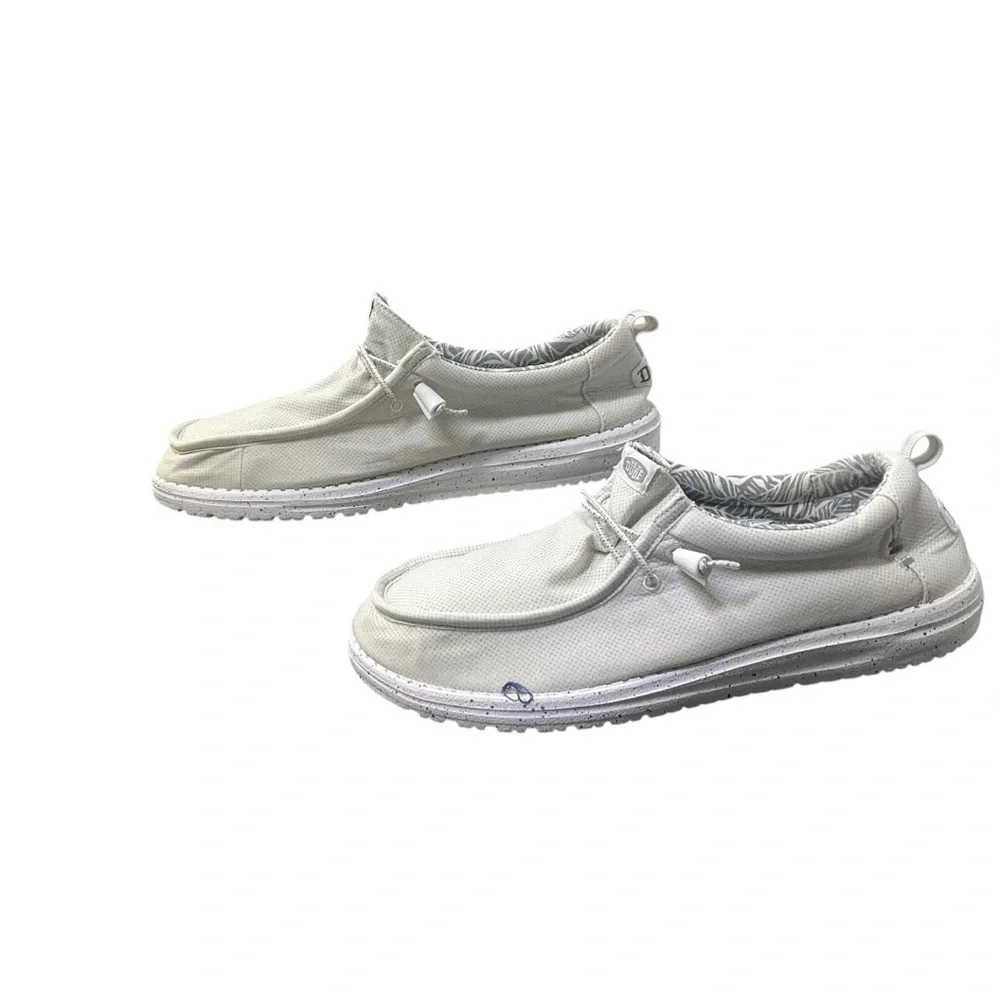⚡️ Hey Dude Wally Hybrid White Nylon Slip-On Shoes |‎ Men’s 13