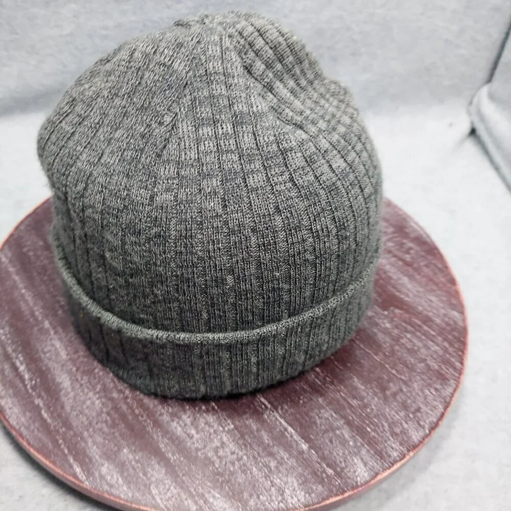 Aussie Island‎ Surf Shop Ribbed Knit Beanie Hat Dark Gray Acrylic Winter Cap