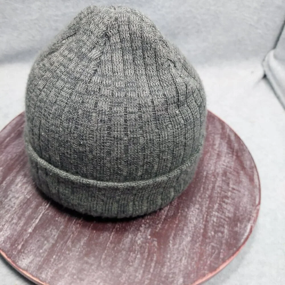 Aussie Island‎ Surf Shop Ribbed Knit Beanie Hat Dark Gray Acrylic Winter Cap