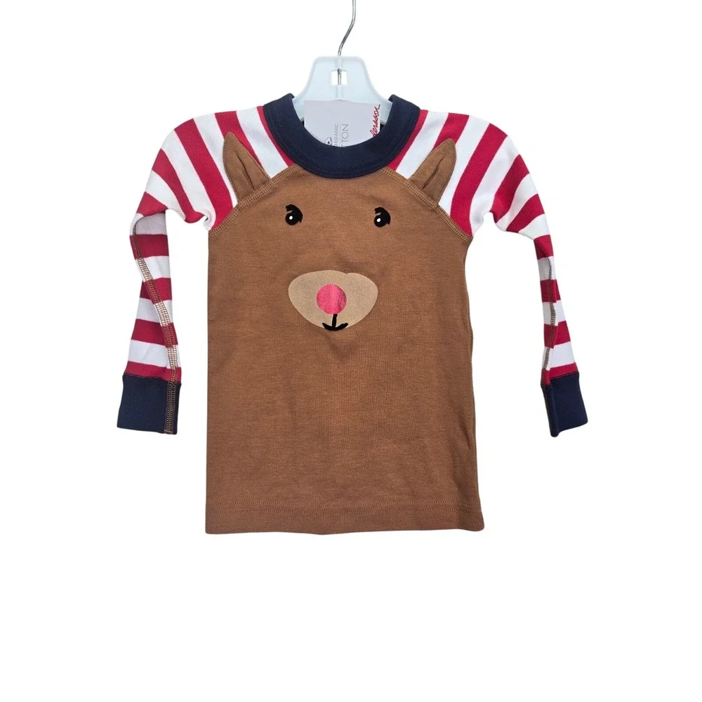 NWT Hanna Andersson Kids Reindeer Pajama‎ Top Size 2 Organic Cotton Christmas