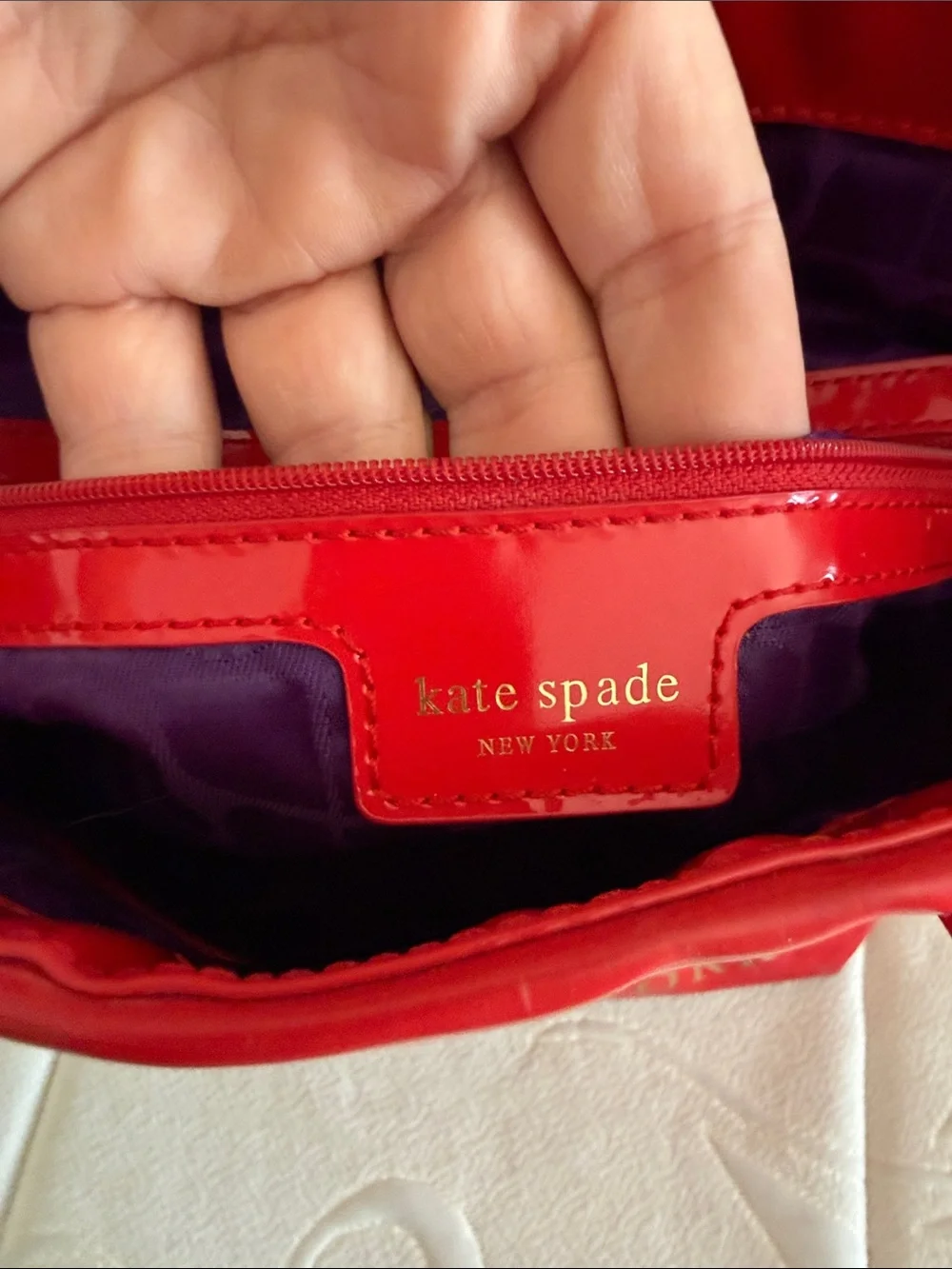 kate spade shiny red
