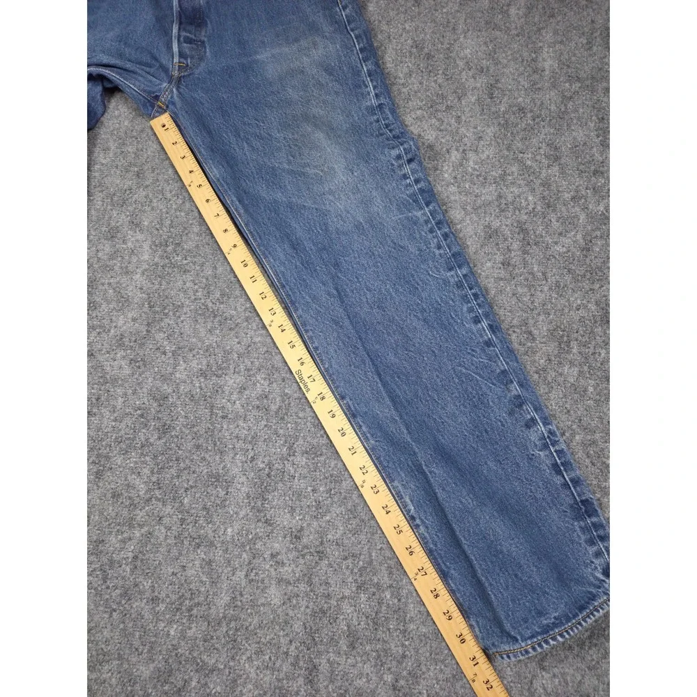 Levis 501 Original Fit Jeans Mens 36x36 Blue Medium Wash Straight Leg Button Fly