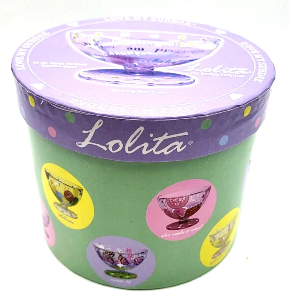 Lolita Sundae Bowl Eating for Two Hand Painted Ice Cream Dish 12 oz