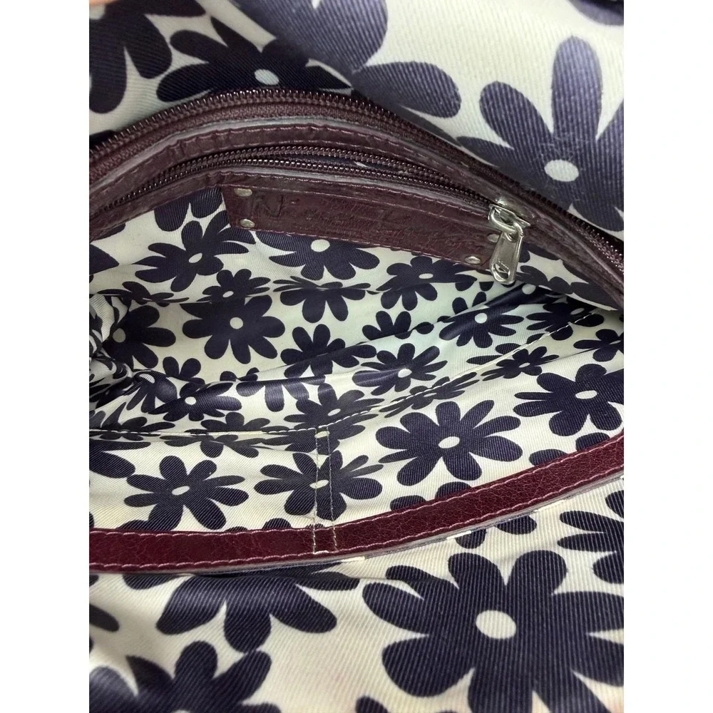 Nino Bossi Burgundy Leather Bookbag Purse Hobo Y2K Travel Bag Backpack Purse