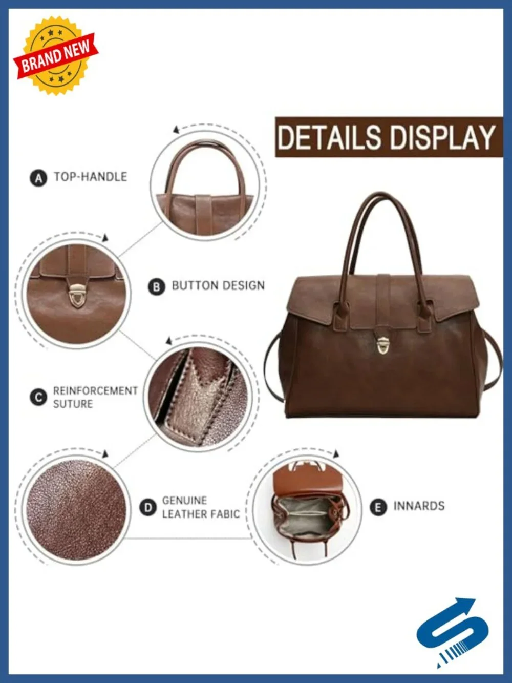Women's Large Capacity Vegetable Tanned Leather Tote Bag - Lightweight Work