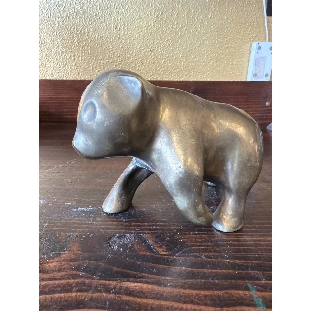 Brass Bear Mid century Minimalist Sculpture
