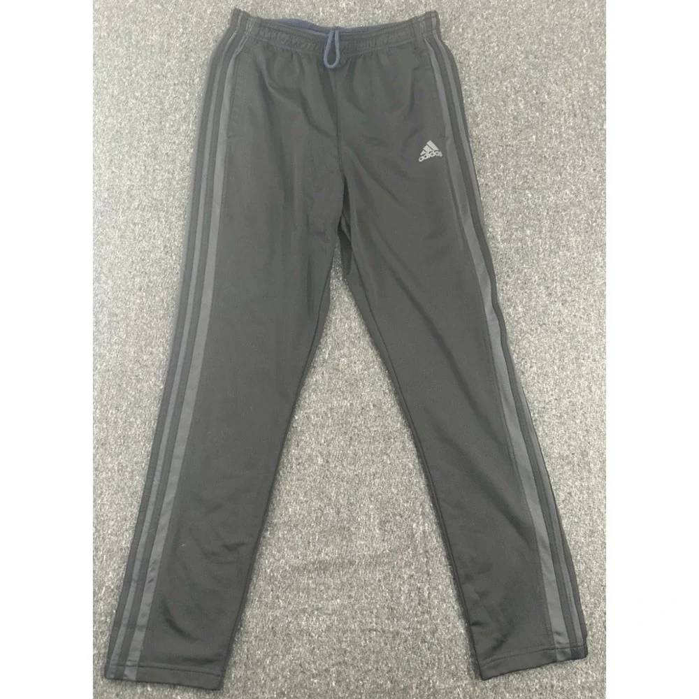 Adidas Track Pants Kids Medium Black Primegreen 3-Stripe Tiro Athletic Training