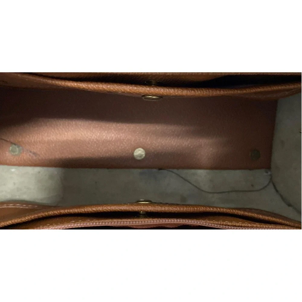 Vintage Dooney & Bourke AWL Leather Small Satchel Speedy Taupe Brown USA