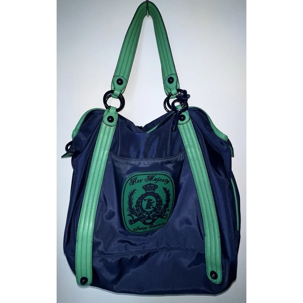 Juicy Couture Her Majesty  Nylon Tote Handbag Adventures of G&P Y2K VTG