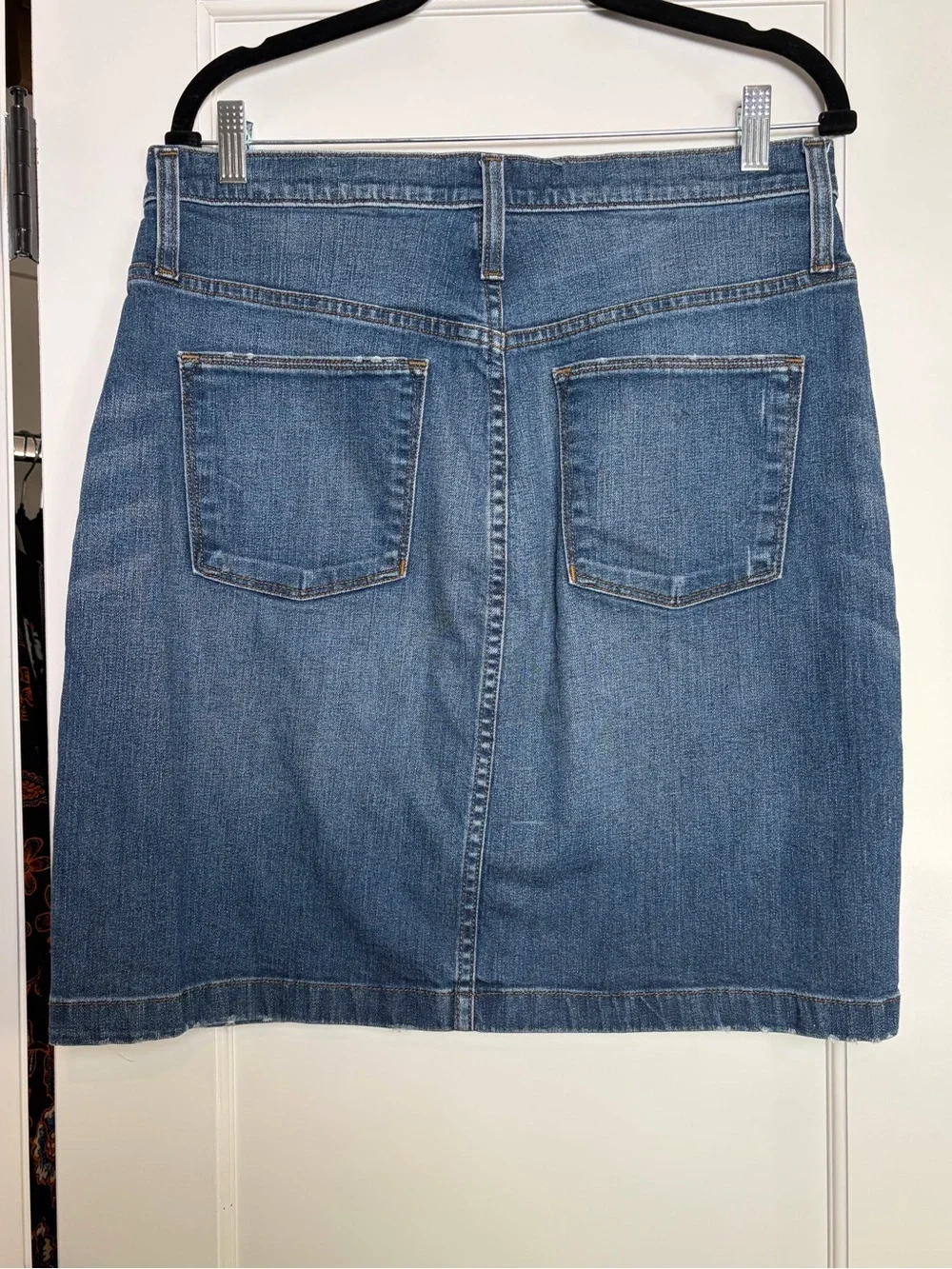 J. Crew Blue Denim Button-Front Pencil Skirt (31)
