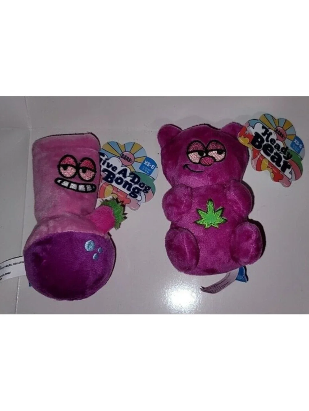 BARKBOX 2 PIECES 4/20 COLLECTION HEADY BEAR, & GIVE A DOG A BONG XS/SMALL NWT