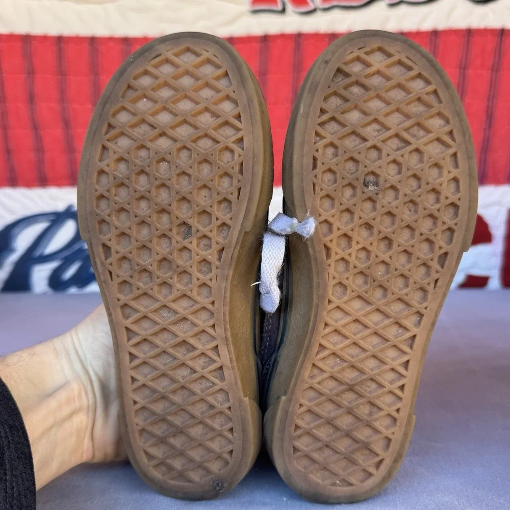 Size 1y - Vans Caldrone Youth Boy's‎ Suede Sneakers Navy Blue Classic Shoes