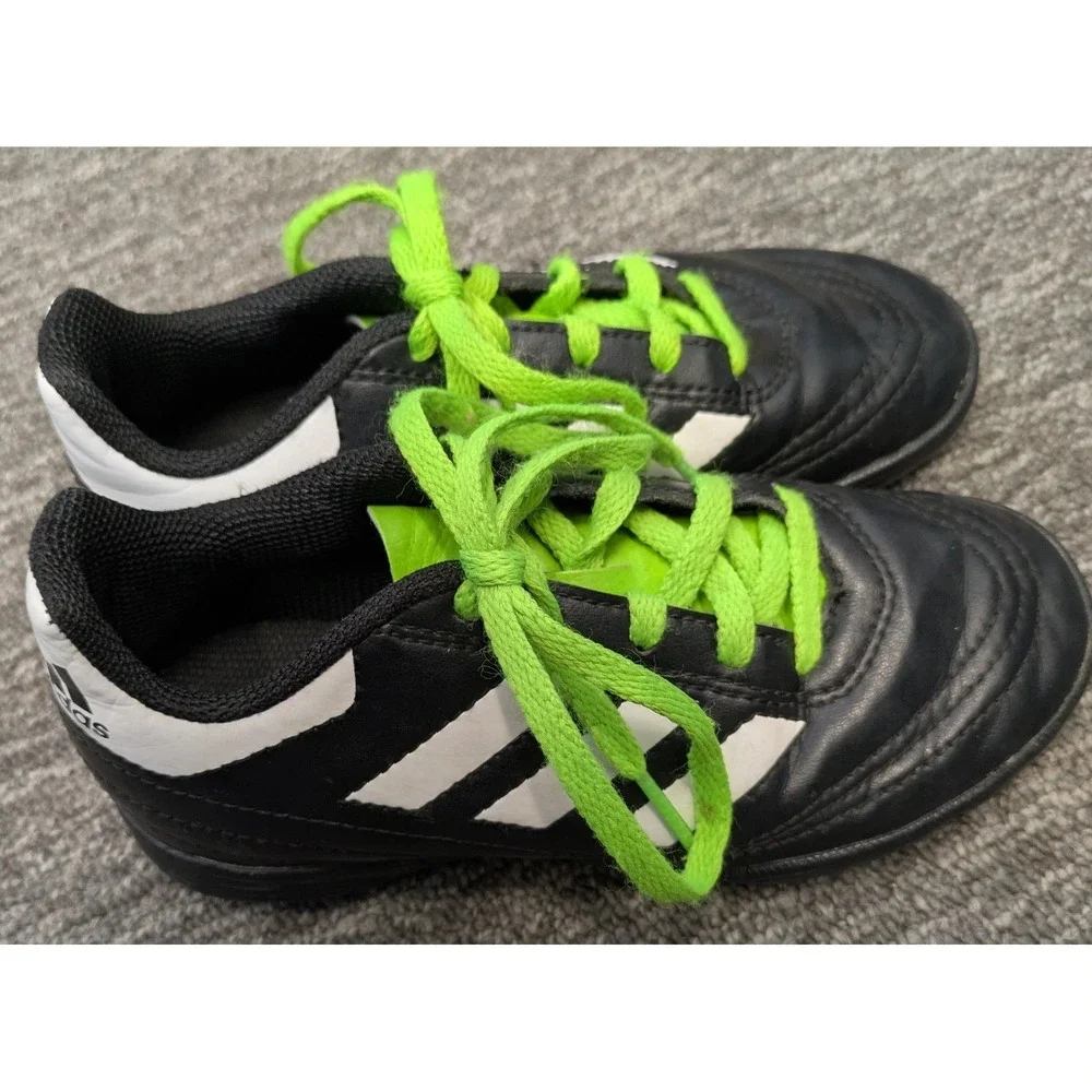 Adidas Kids‎ Size 12K Soccer Cleats Black White Neon Green