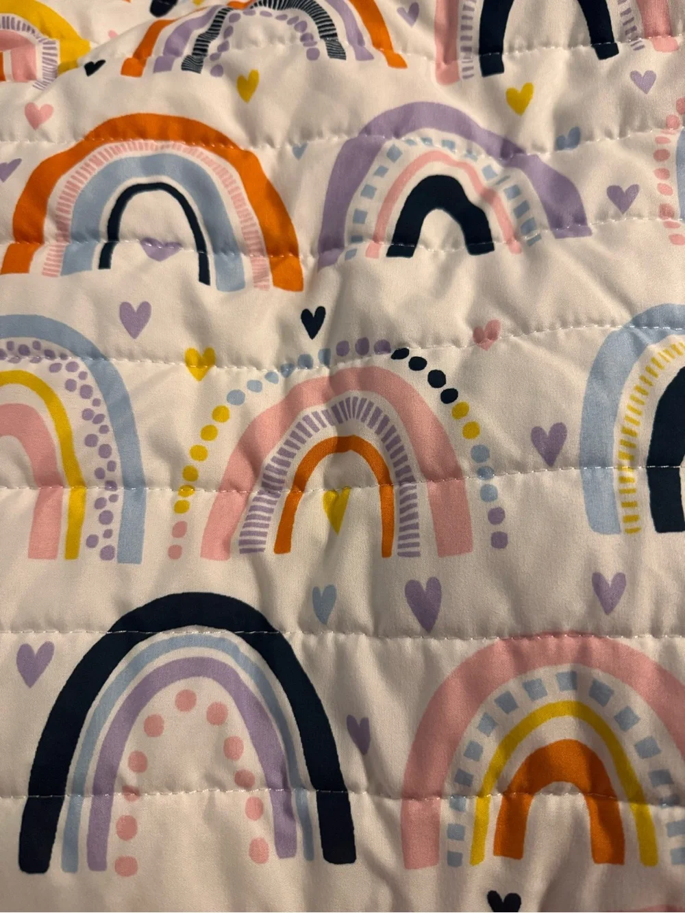 Rainbow Print Quilted Baby Blanket - Multicolor