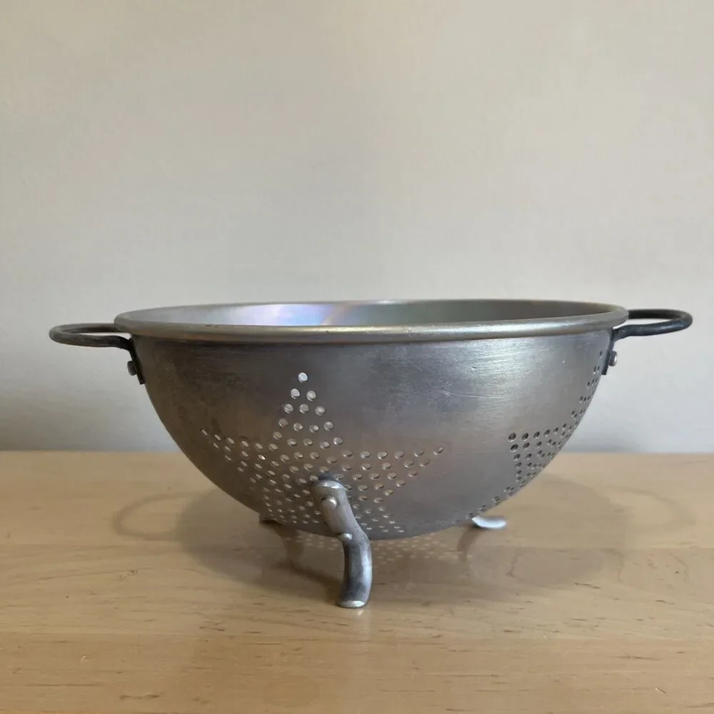 Vintage 1950s Mirro Aluminum Strainer Colander Star Design 9