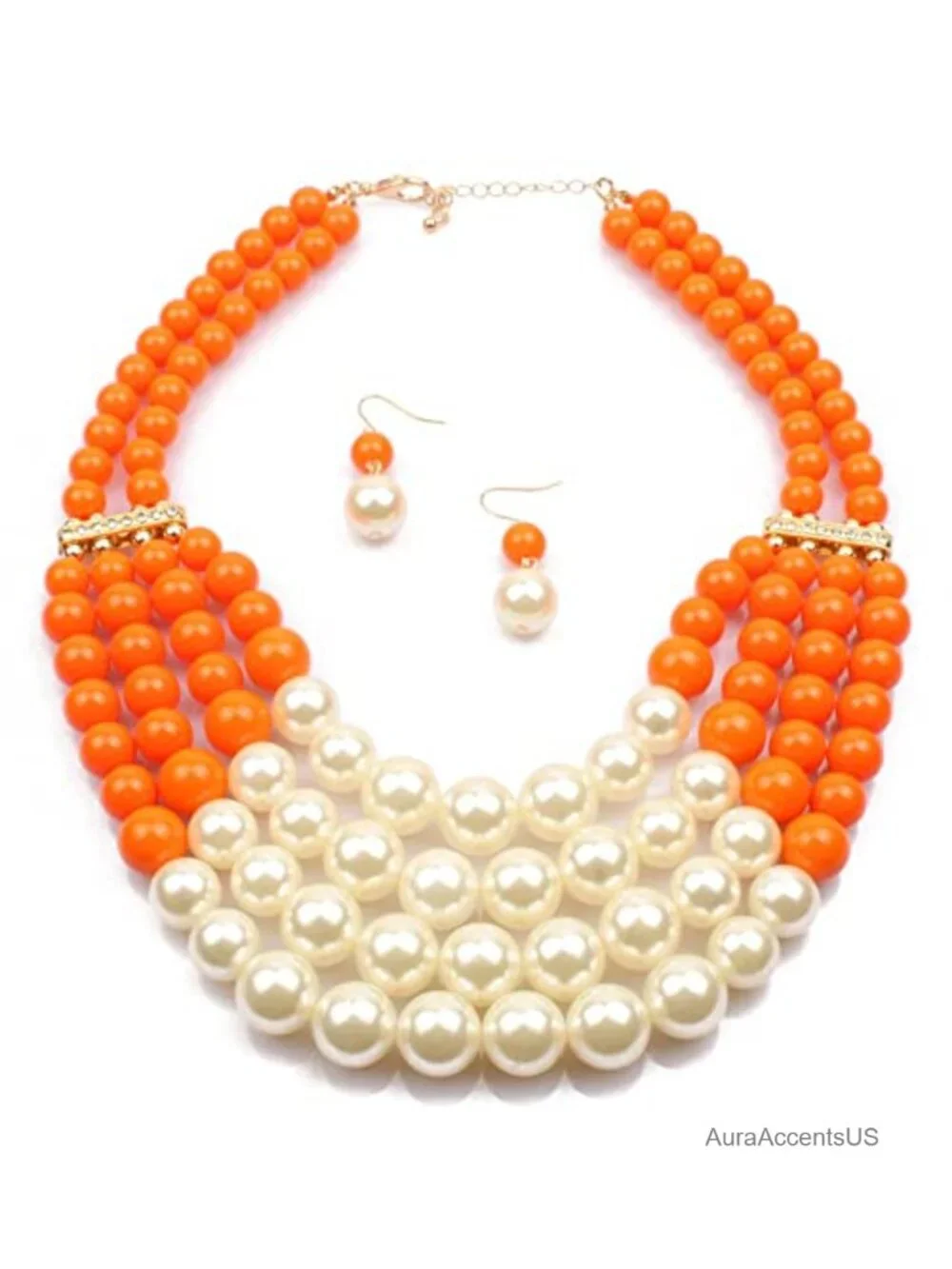 Multilayer Imitation Pearl Choker and Drop Earring Jewelry Set for Women Bridal