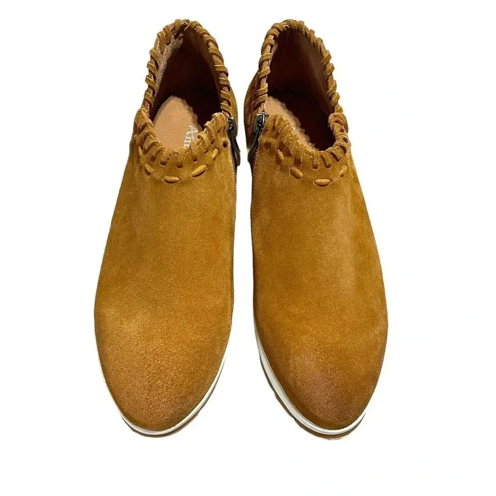 Antelope Womens J63 Scotty Suede Leather Booties EU 40 US 9 Cognac Brown