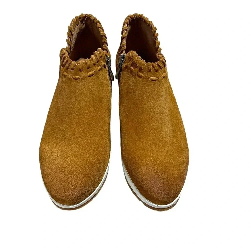 Antelope Womens J63 Scotty Suede Leather Booties EU 40 US 9 Cognac Brown