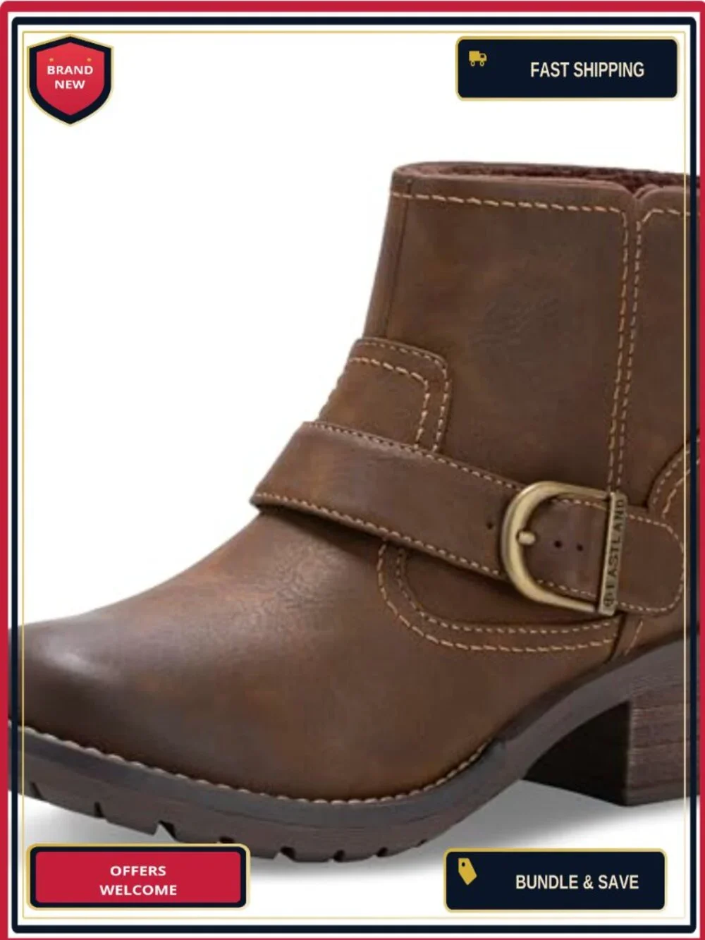 Eastland Peyton Women's Ankle Booties, Chelsea Boots with Back Zipper, Memory