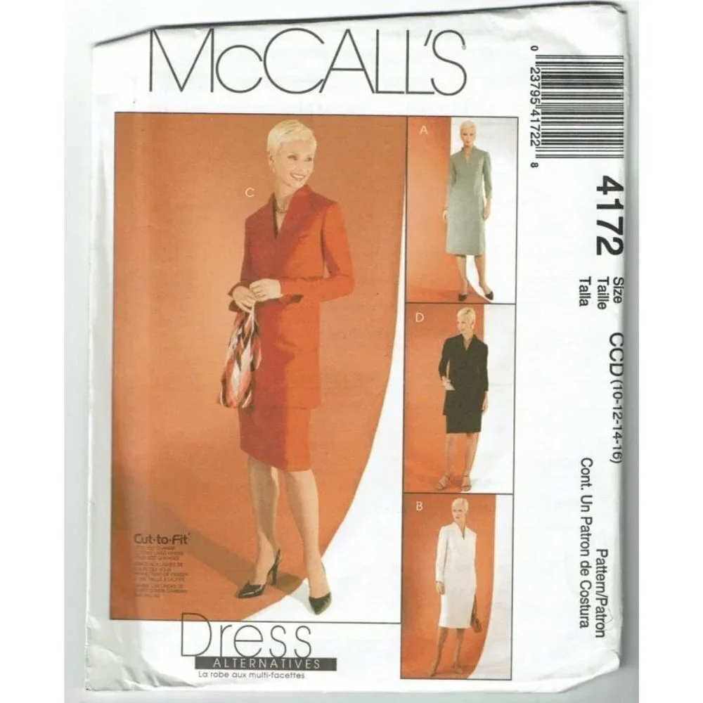 McCall's Sewing Pattern 4172 Dresses Tunics Skirt Miss Petite Size‎ 10-16