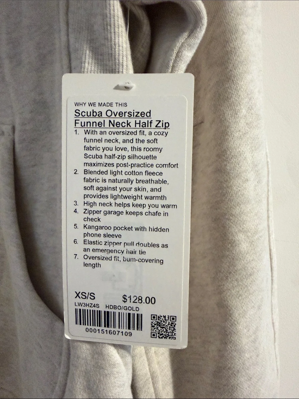 lululemon athletica xs gold oversized