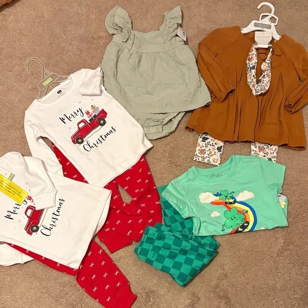 10 Pieces of girls clothing size 18 months Tahari Hudson Carter’s Cat & Jack NWT