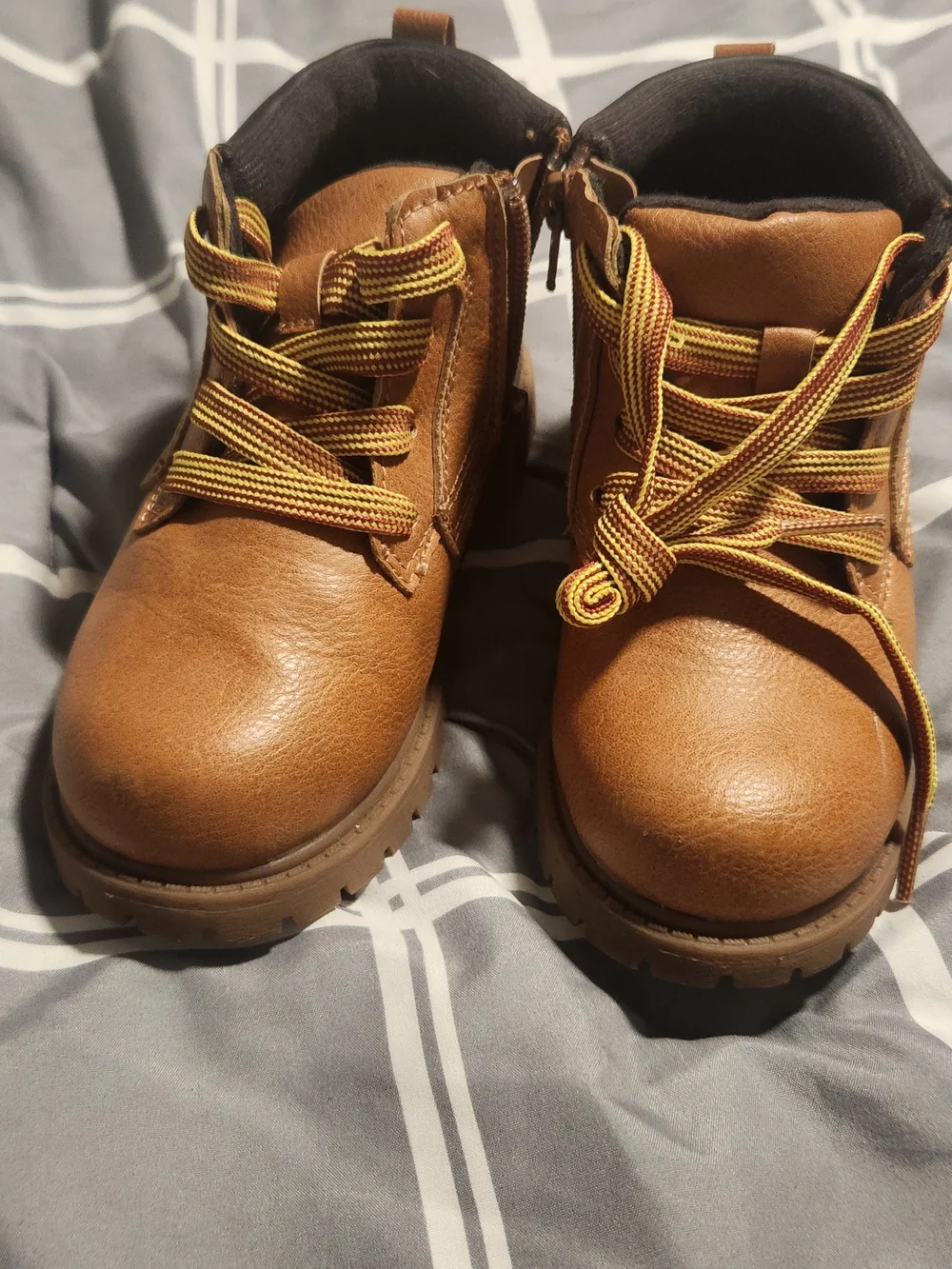 Carter's Tan Brown Lace-Up Kids Hiking Boots