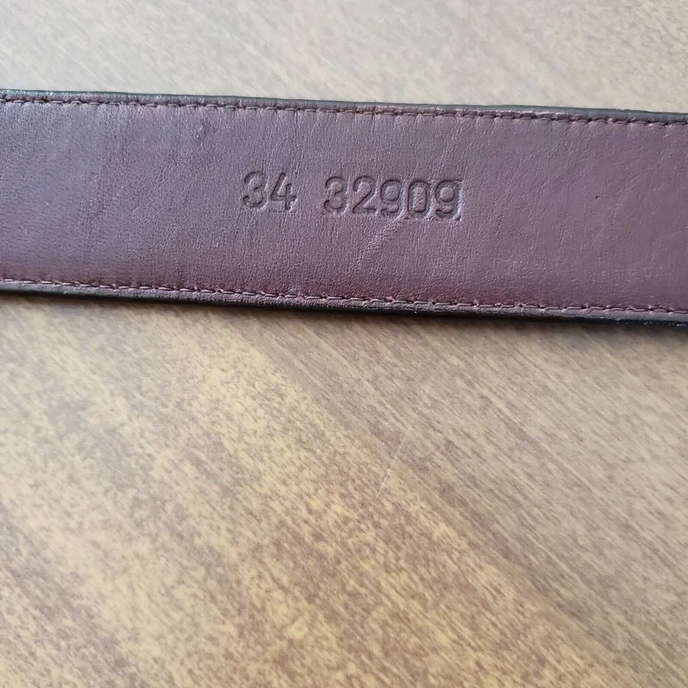 Vintage BRIGHTON Womens Brown Leather Reptile Embossed Belt 34