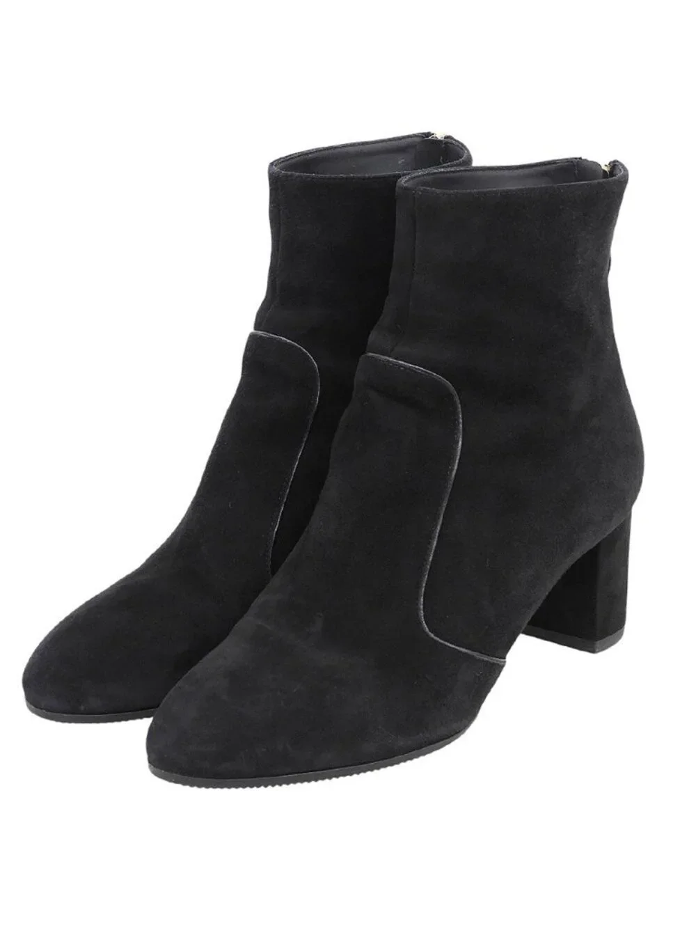 Louis Vuitton Back Zip Bootie Suede Short Boots Shoes Black