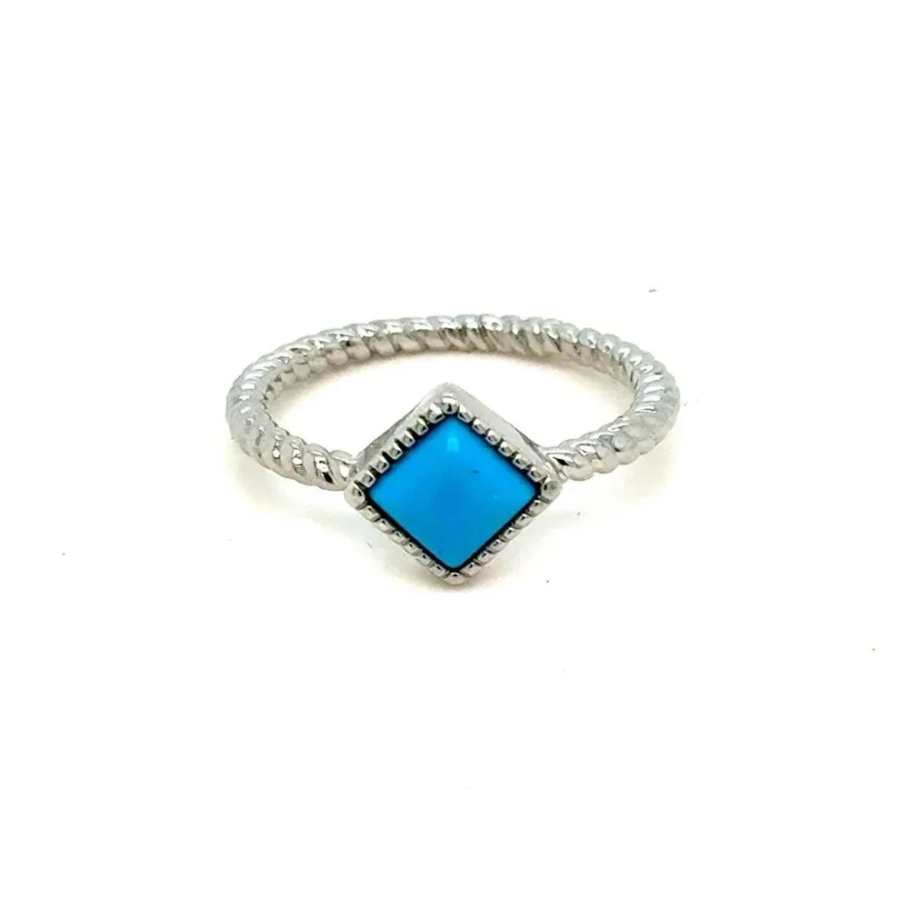 Rope Band‎ Turquoise Ring