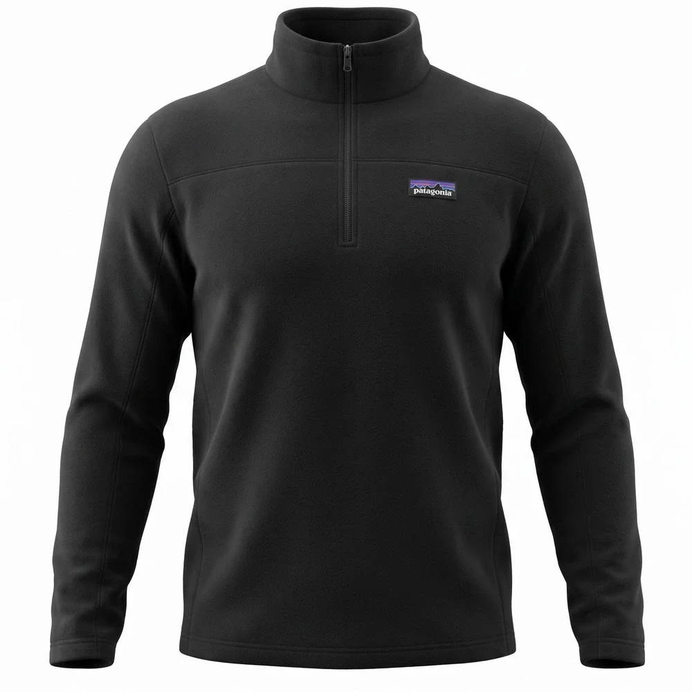 Patagonia Mens Micro D Quarter-Zip Fleece Pullover Black 26176 Size Large
