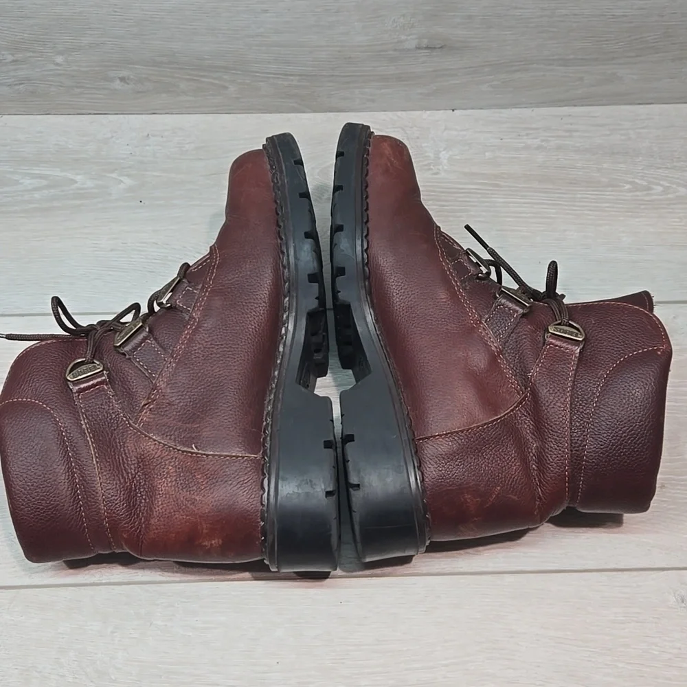 Vintage Sorel Women Y2K Brown Canada Leather Boots Shoes Square Toe Shoes Sz 8M
