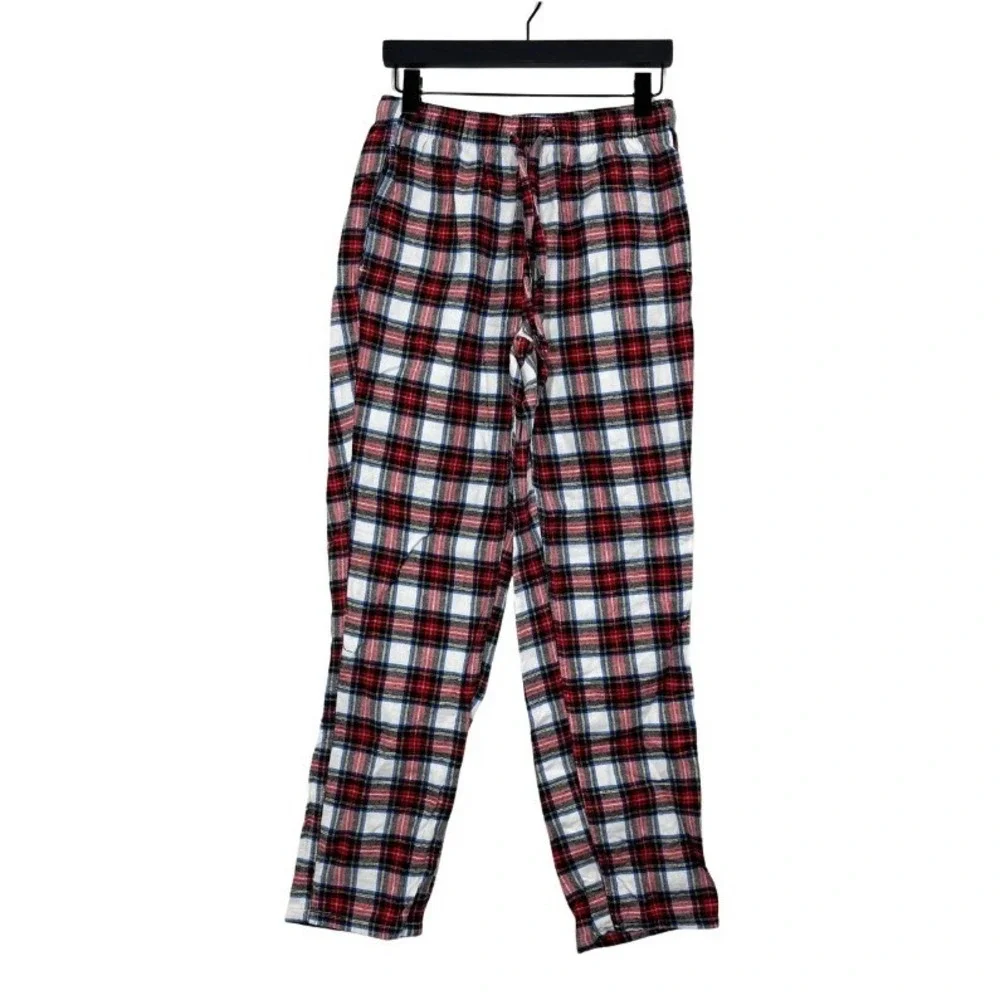J.Crew Women's Flannel Pajama Lounge Pants Red Blue Plaid‎ Sz Small 100% Cotton