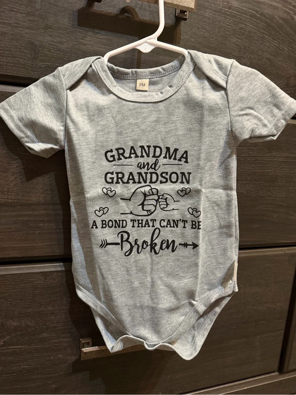 Grandma and Grandson Grey Baby One-Piece Bodysuit