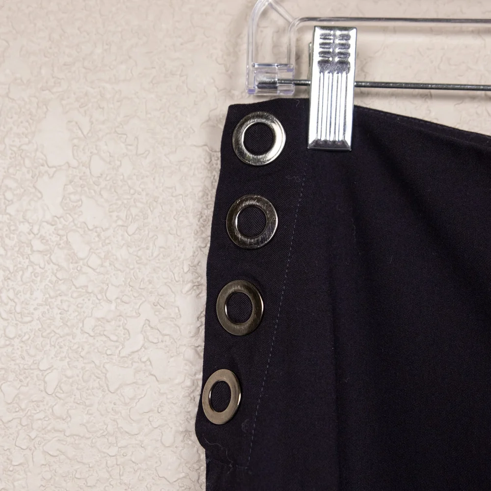 Vintage Free People black wide leg nautical trousers-S