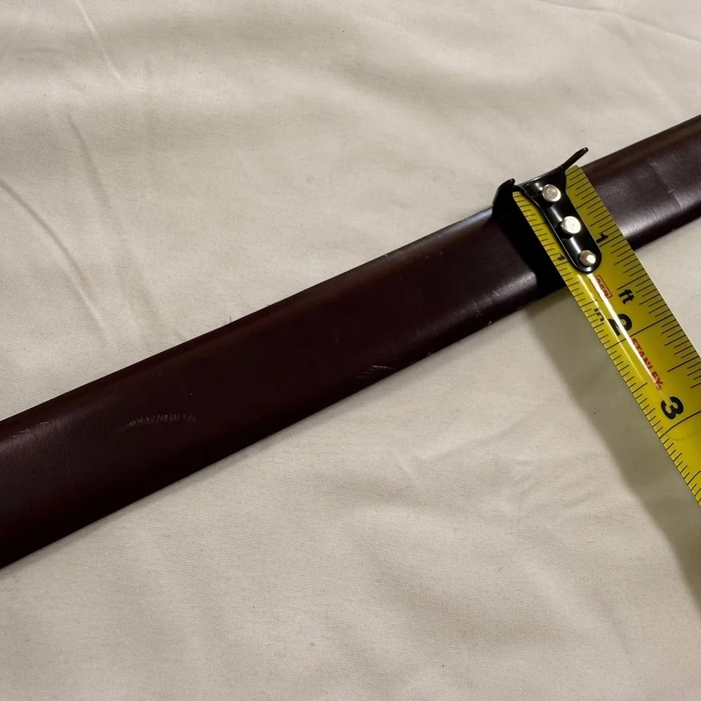 Cole Haan Mens Burgundy Leather Belt Solid Brass‎ Buckle USA Made A1934 Size 42