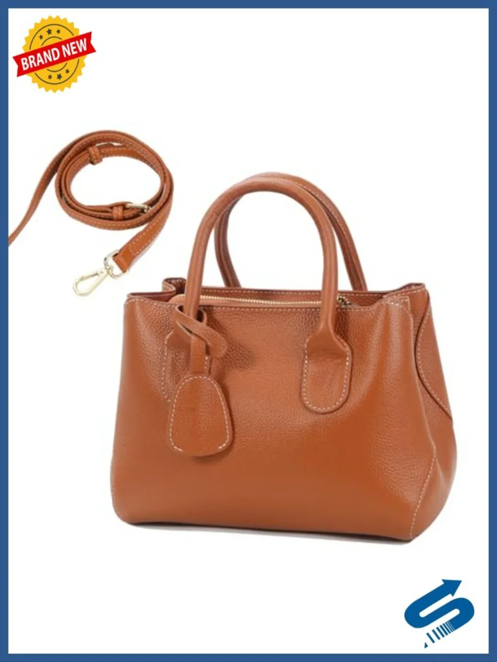 Genuine Leather Vintage Tote Bag for Women Office Shoulder Crossbody Tablet