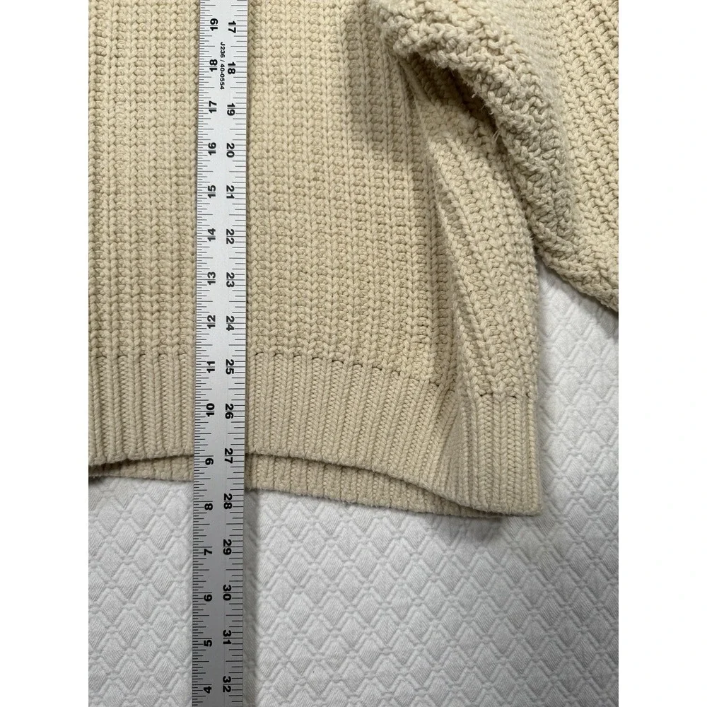 Free People Womens S Cream Oversized Cowl Neck Chunky Knit Sweater OB906352‎