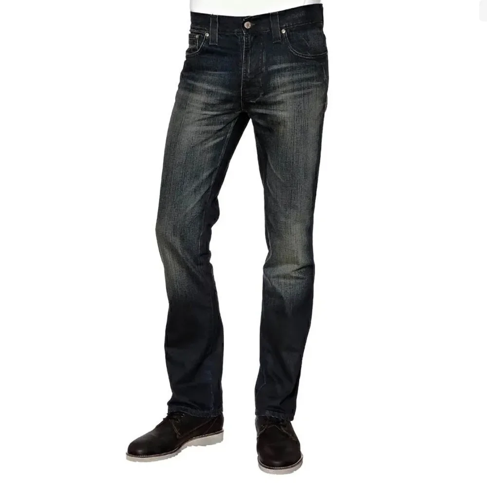Nudie Jeans Slim Jim Used Blue Coated Jeans 32 X 33