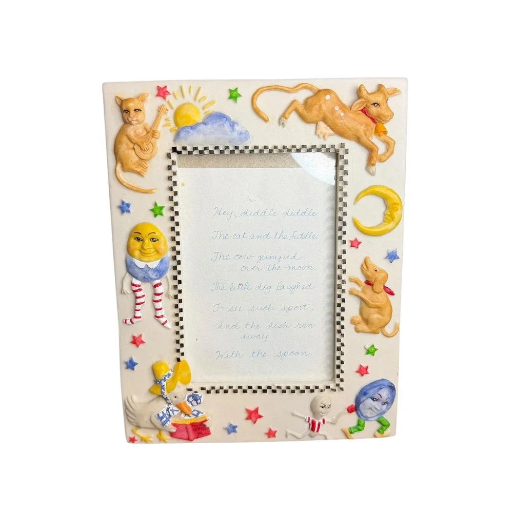 Nursery Rhyme Photo Frame Hey Diddle Diddle Cat Cow Dog Humpty‎ Dumpty Decor