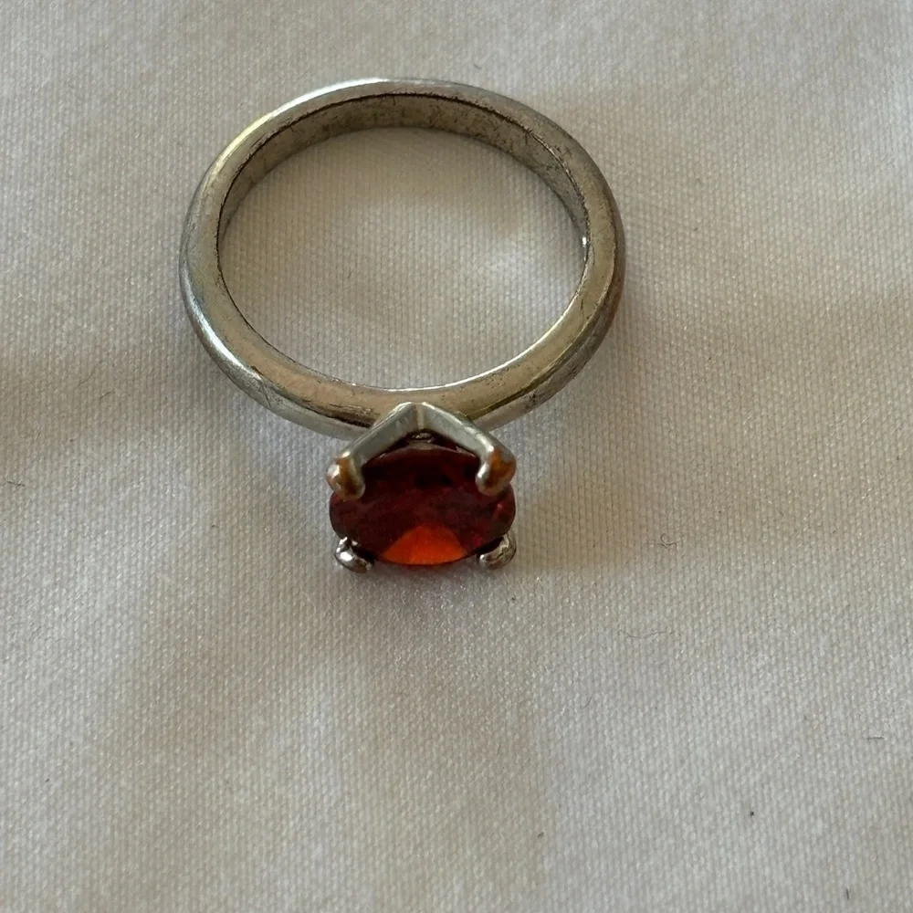 Red Solitaire Rhinestone Ring Size 7‎