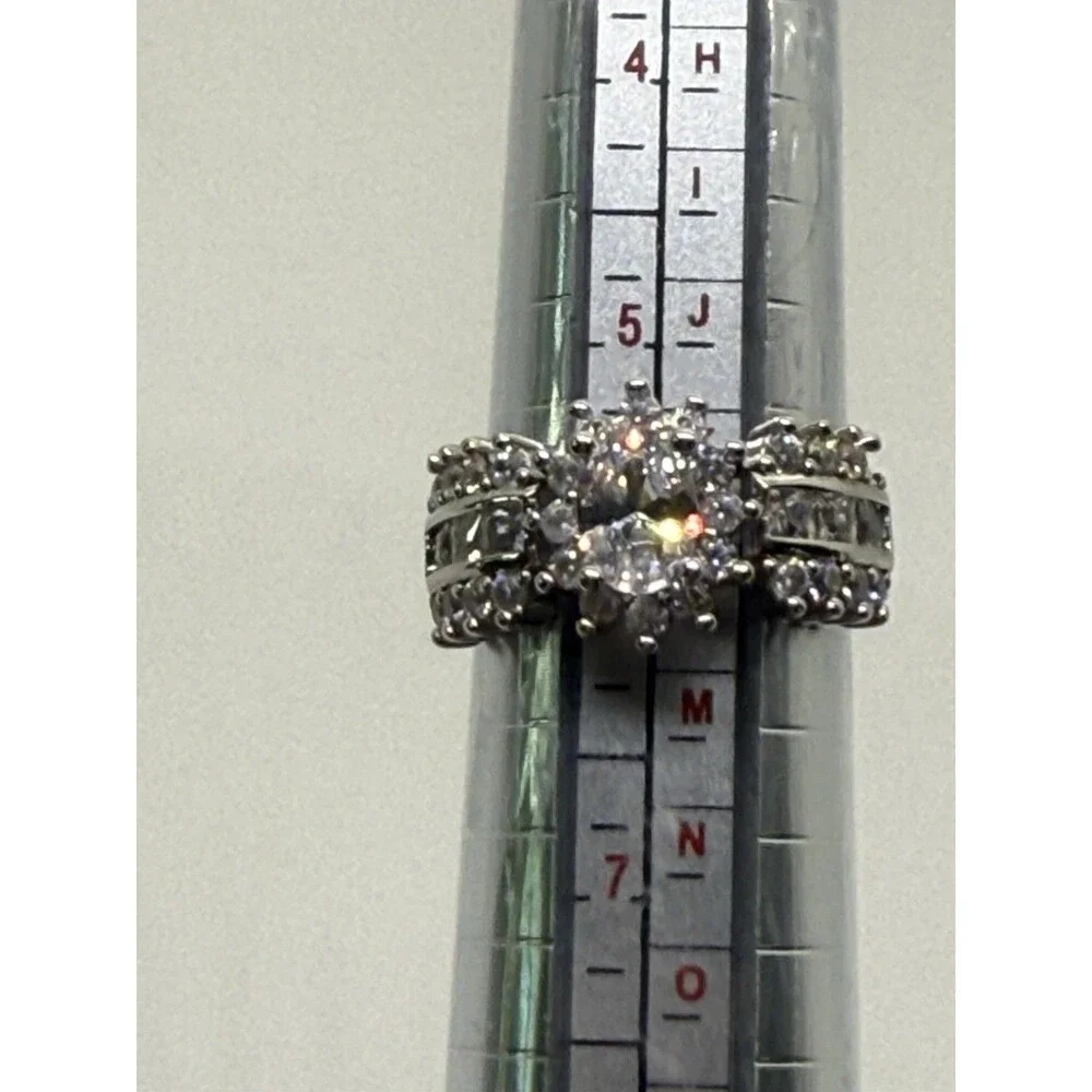 Vintage Style Engagement Ring Signed 14K WFG Oval CZ Diamond Tested 6 READ DESCP