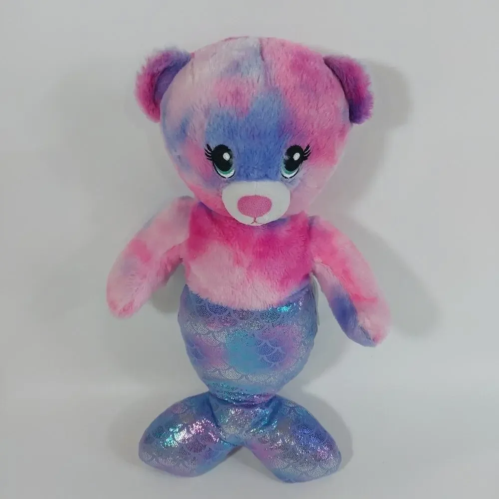 Build a Bear‎ Magical Mer-Bear Mermaid Plush 17” Pink Purple BAB Stuffed Animal