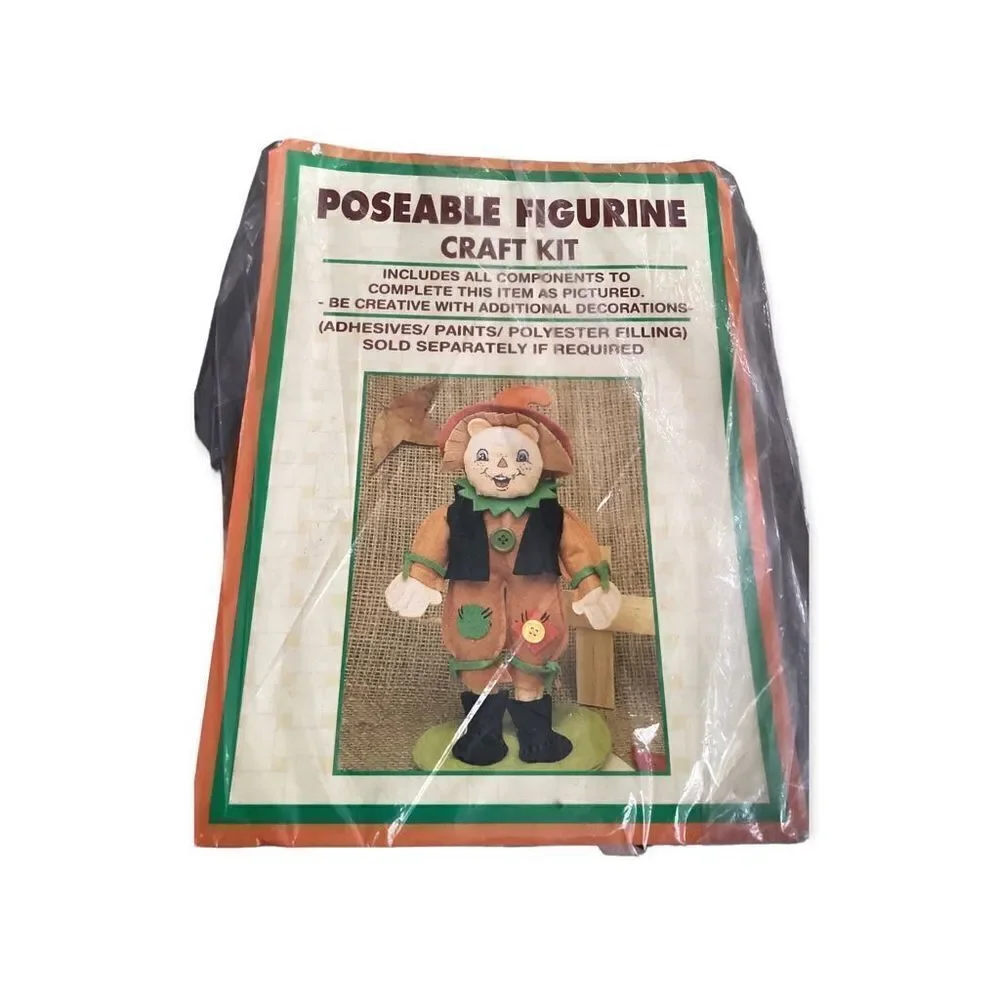 Vintage Poseable Scarecrow Craft Kit